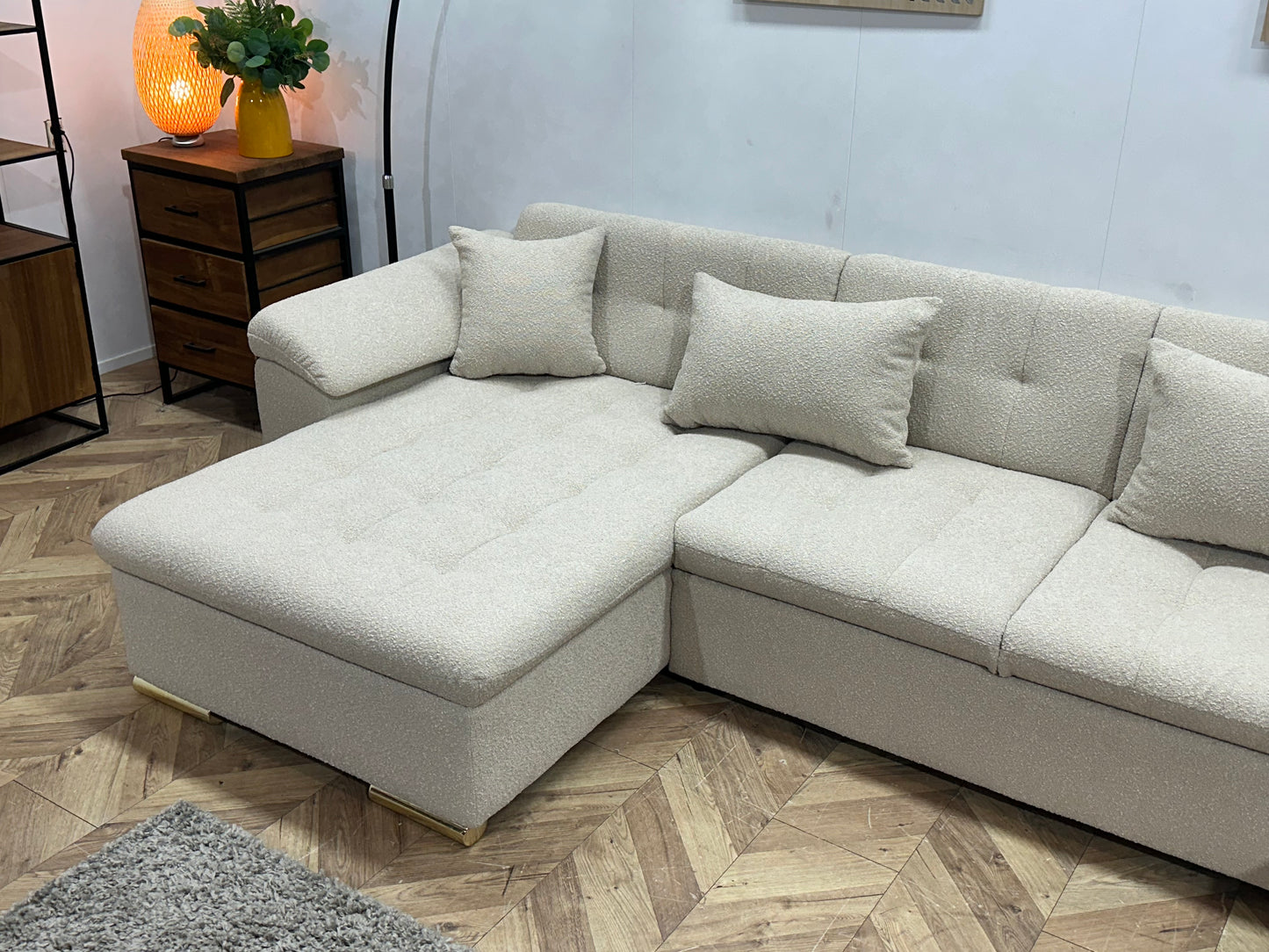 !Showroommodel! Witte Bouclé U Bank