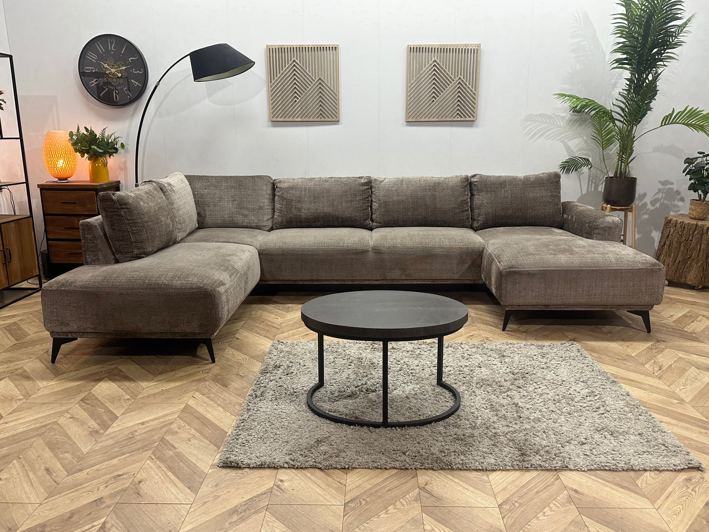 Bruine Cremona Stoffen U Bank ~ Losse Rugkussens Met Afneembare Hoezen