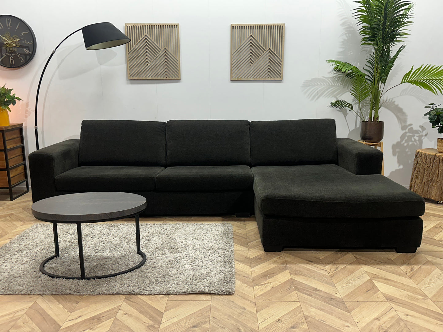 Antraciet Suède Stoffen Hoekbank ~ Losse Kussens Met Afneembare Hoezen