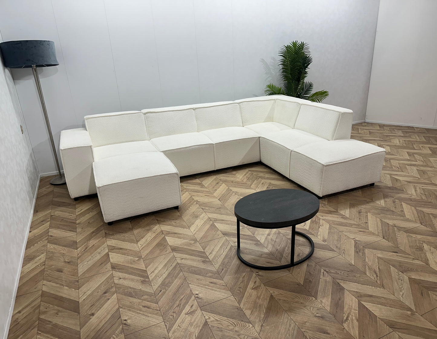 Witte Bouclé Stoffen U Bank ~ Vaste Kussens