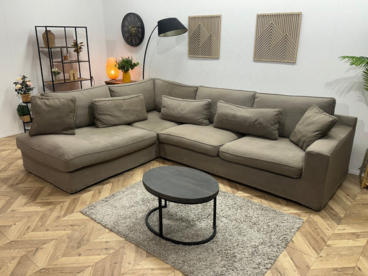 Beige Hoekbank ~ Losse Kussens Met Afneembare Hoezen