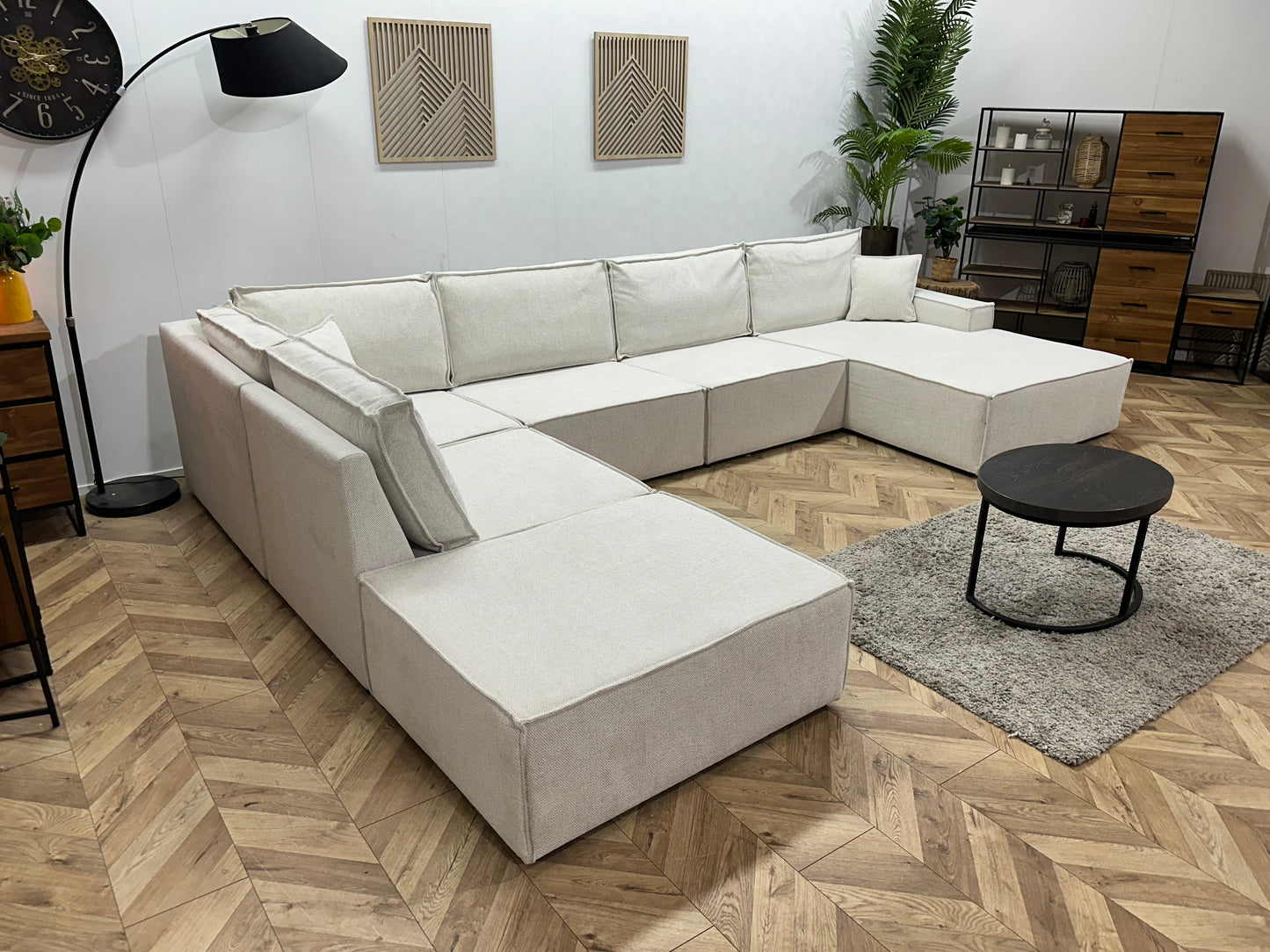 !Showroommodel! Crème Stoffen U Bank