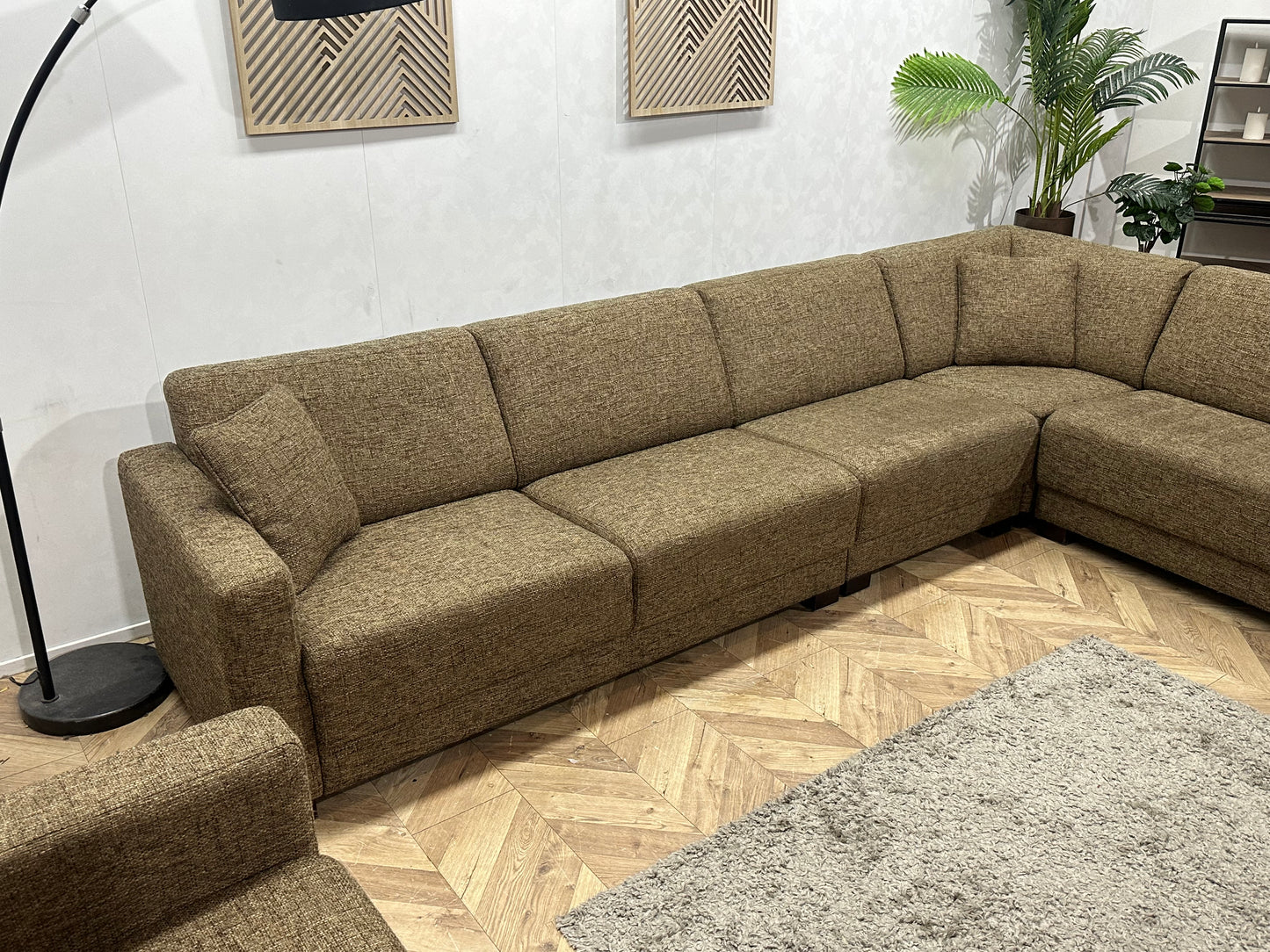 Bruine Ruime Hoekbank Inc Fauteuil ~ Meerdere Opstellingen