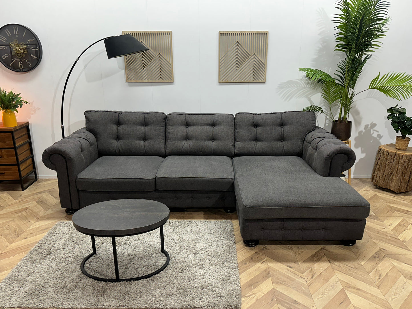 Antraciet Hoekbank ~ Losse Kussens Met Afneembare Hoezen