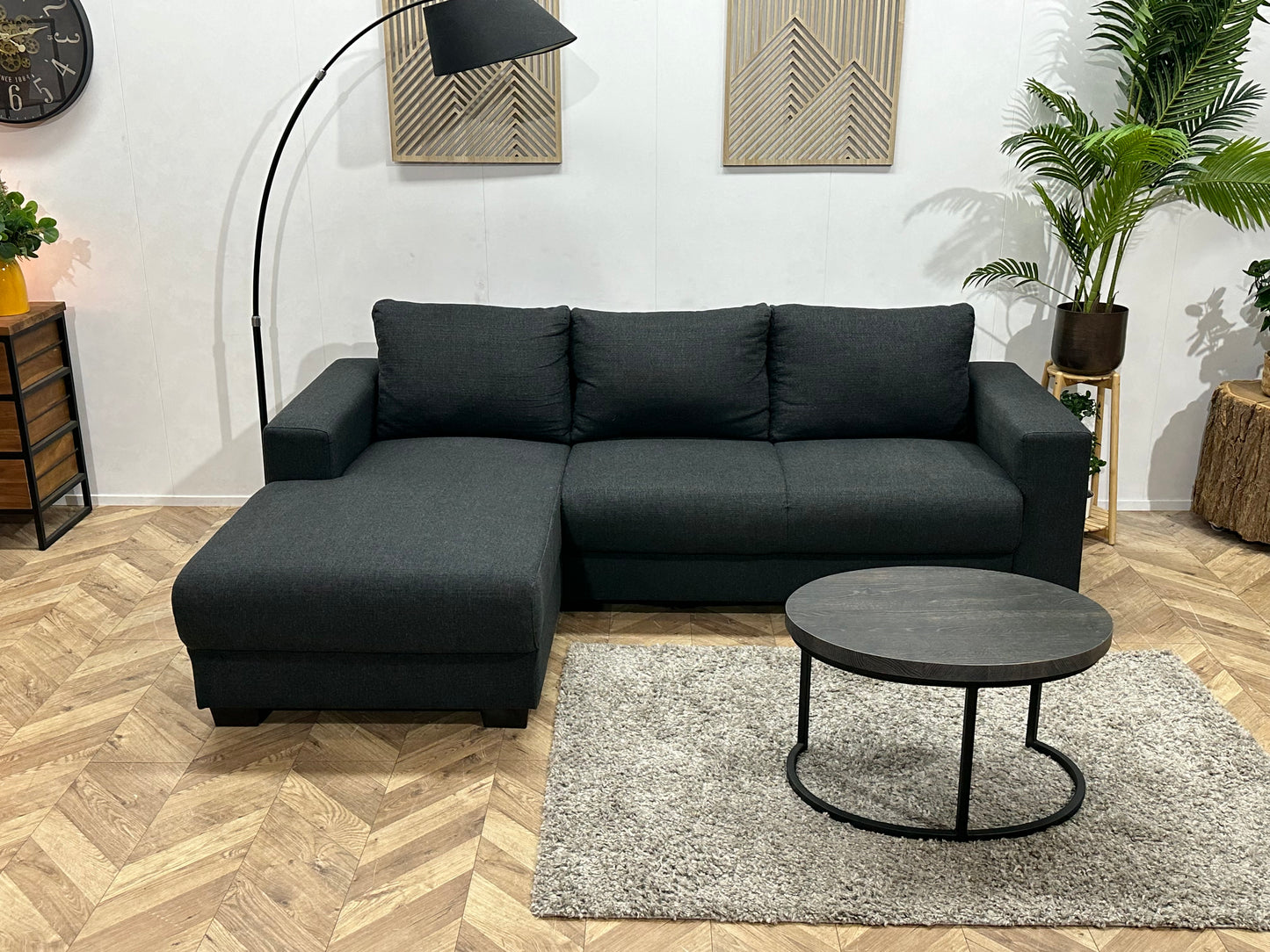 Antraciet Hoekbank ~ Losse Rugkussens Met Afneembare Hoezen