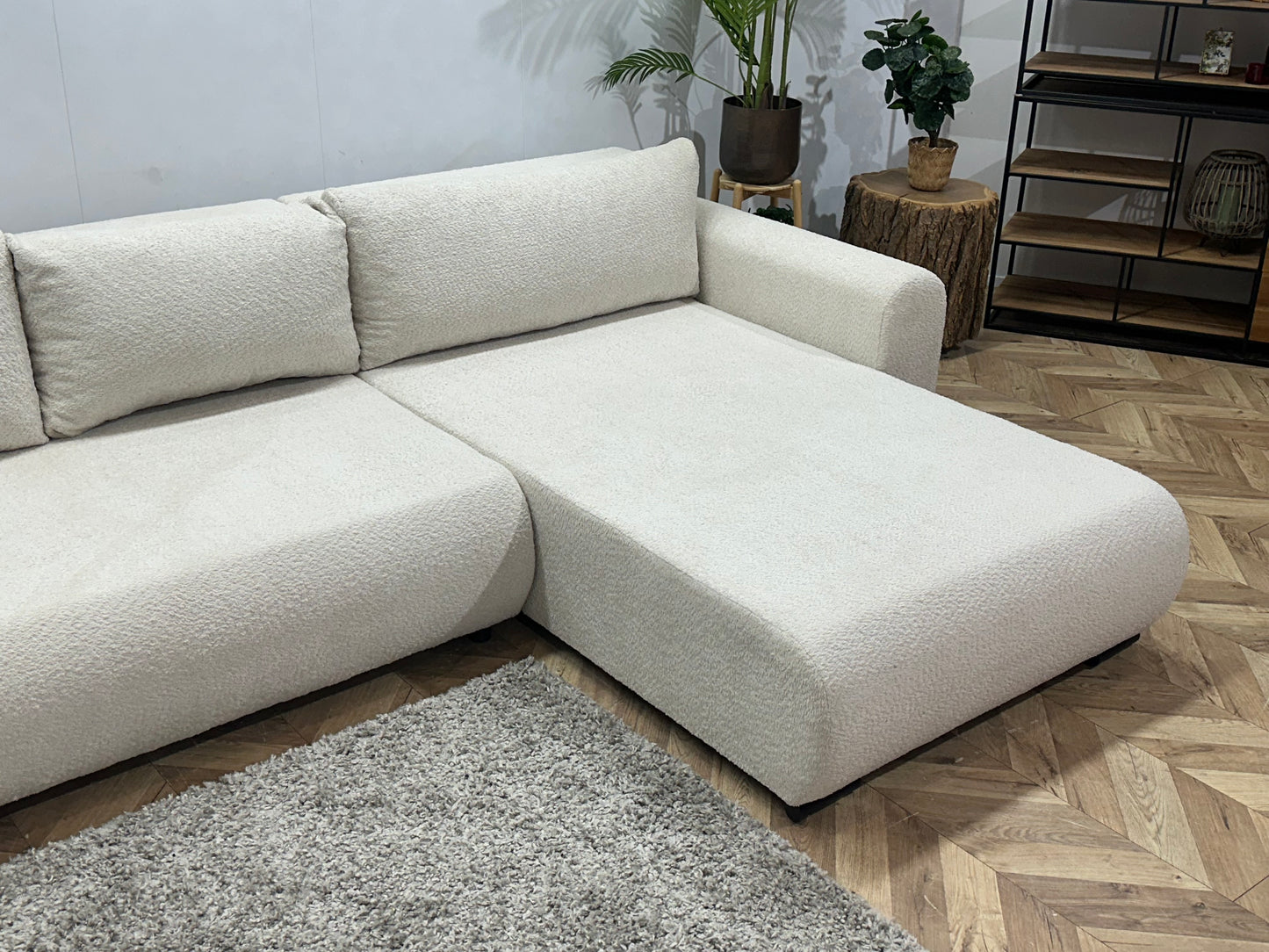 !Showroommodel! Witte Bouclé Hoekbank