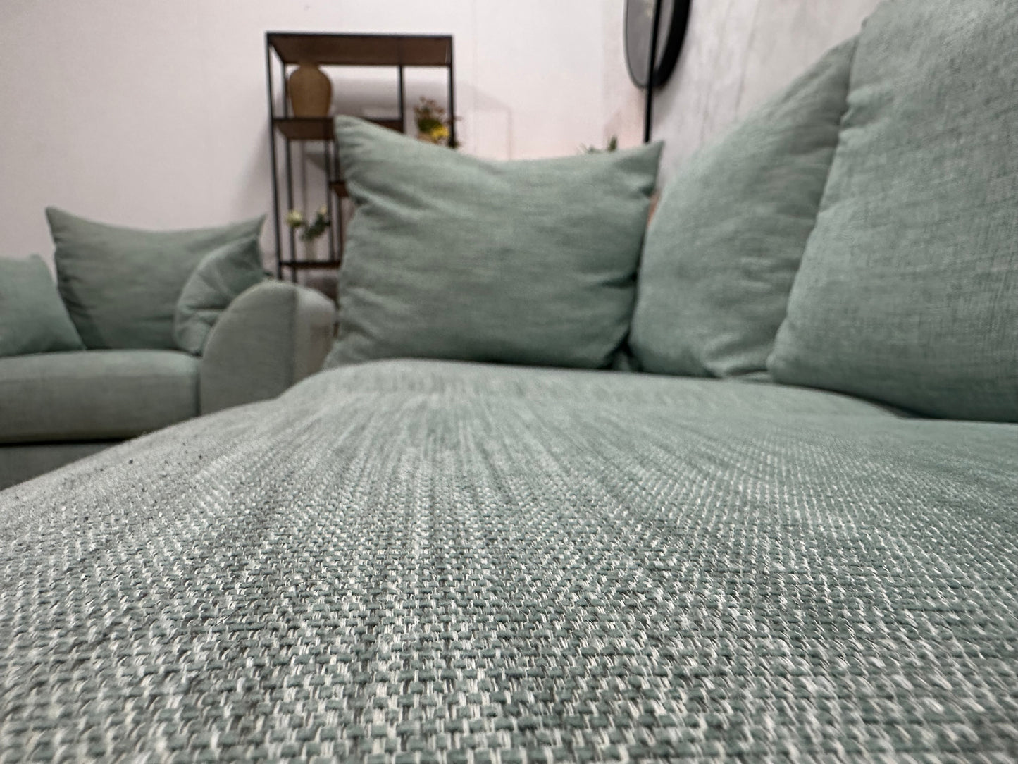 Burhens Licht Blauwe Ruime Hoekbank Inc Fauteuil ~ Losse Kussens Met Afneembare Hoezen