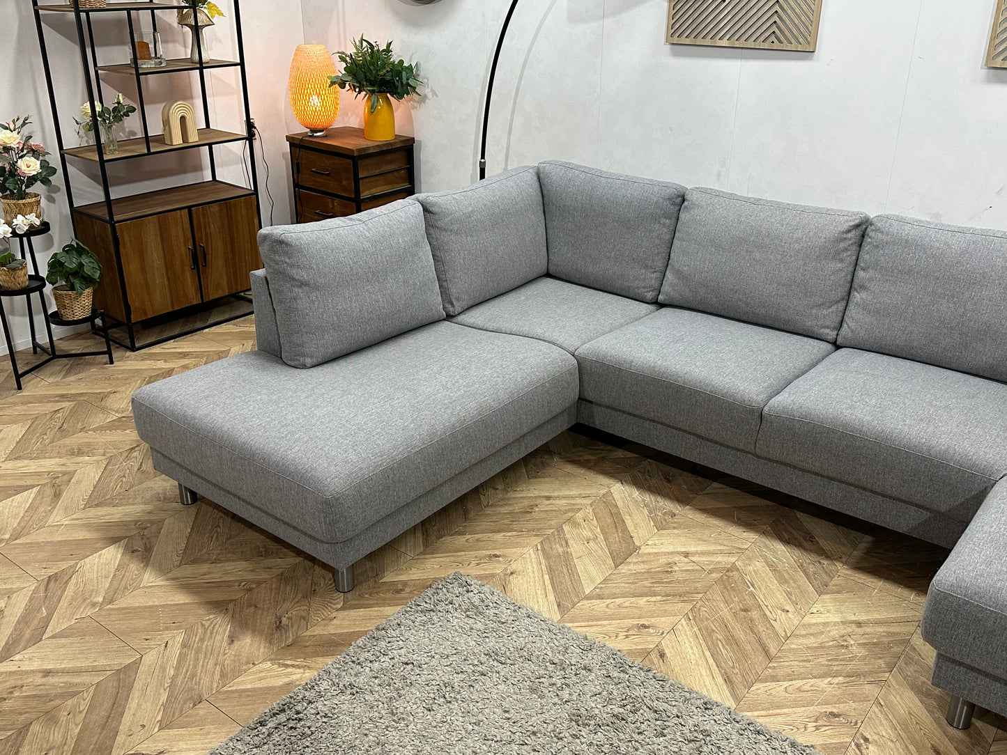 Licht Grijze U Bank ~ Losse Rugkussens Met Afneembare Hoezen