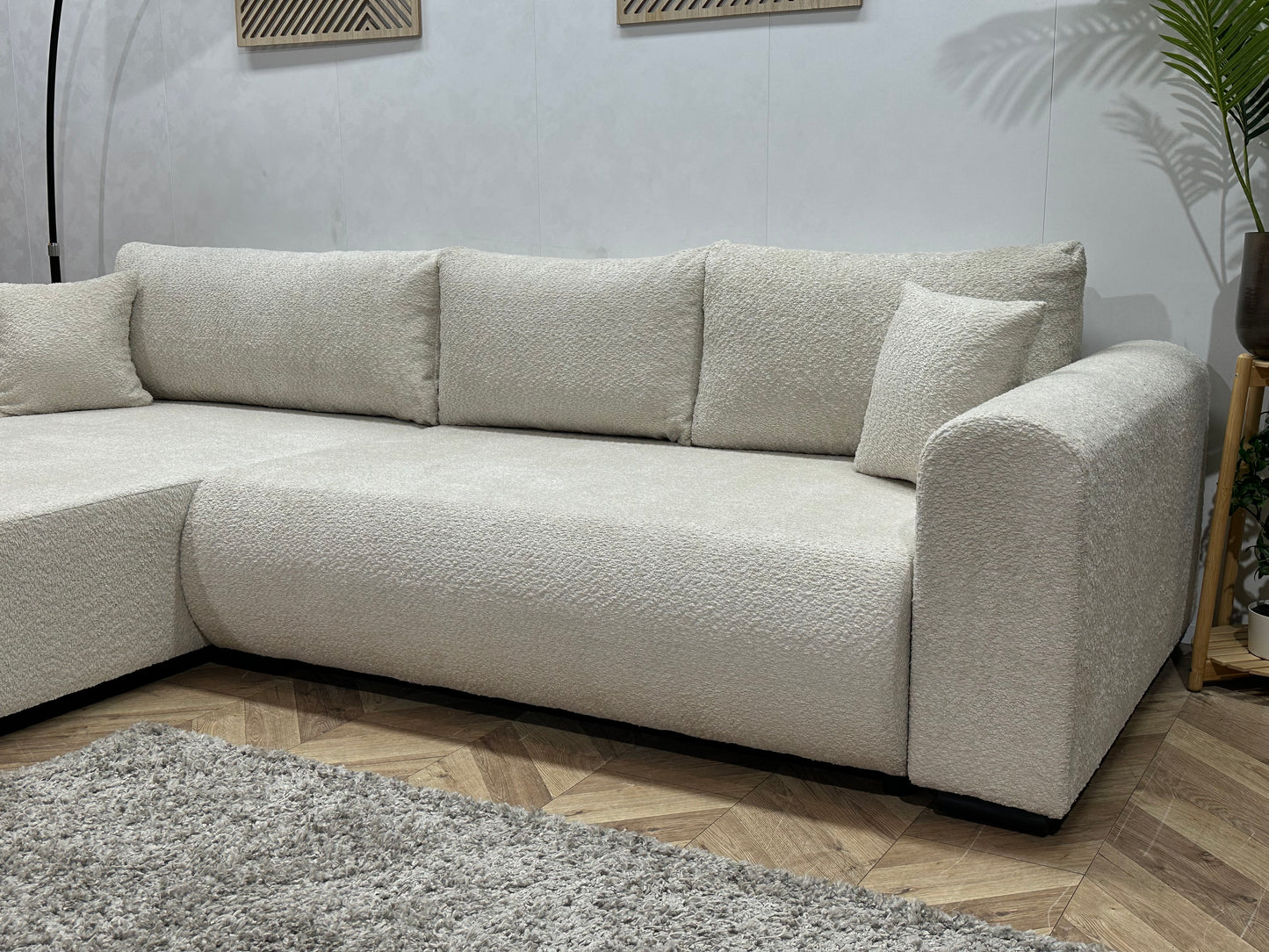 !Showroommodel! Witte Bouclé Hoekbank