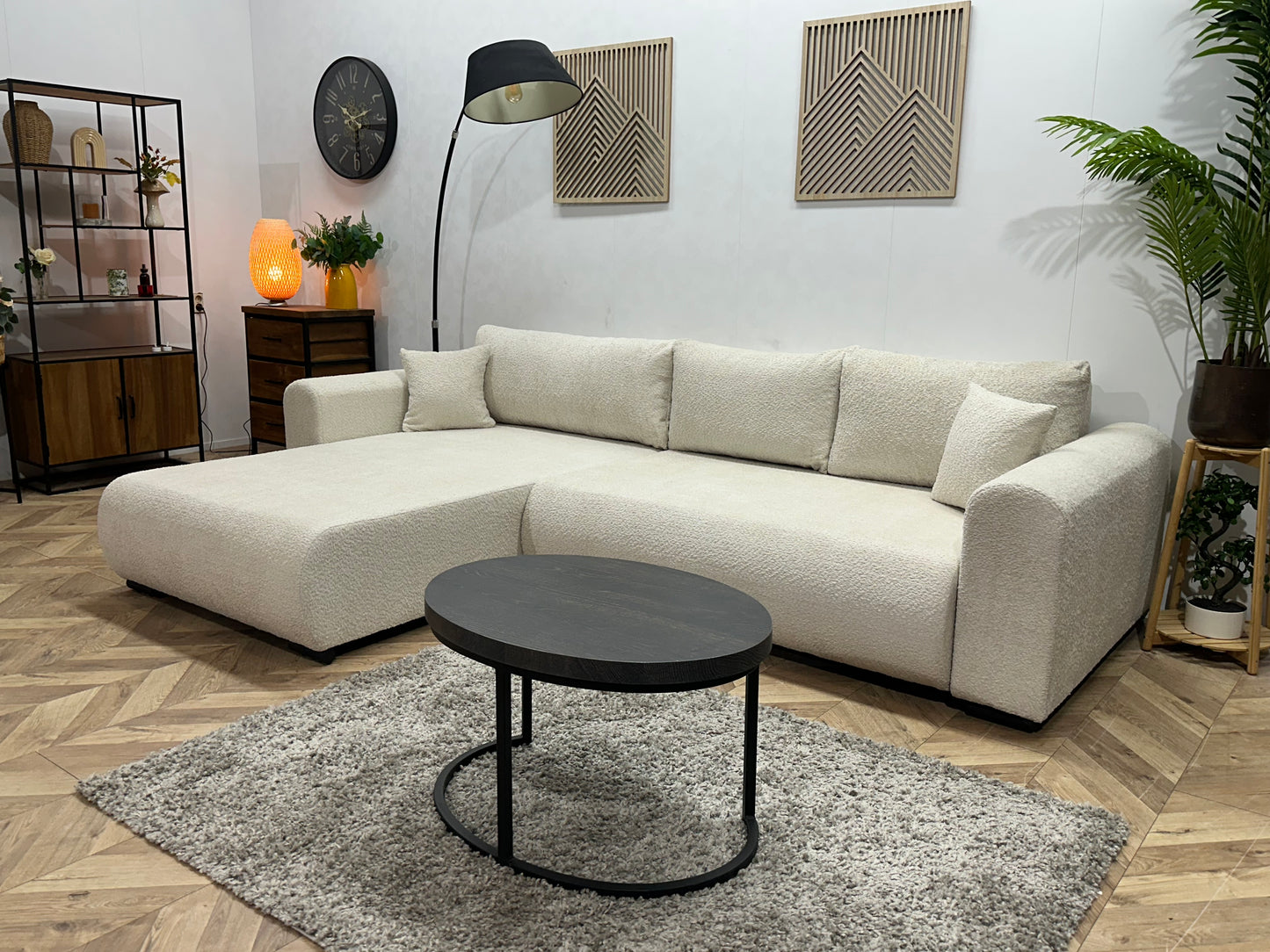 !Showroommodel! Witte Bouclé Hoekbank