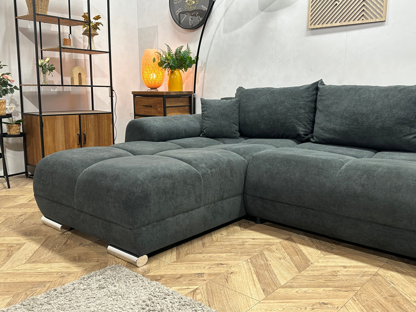 !Showroommodel! Antraciet Velvet U Bank