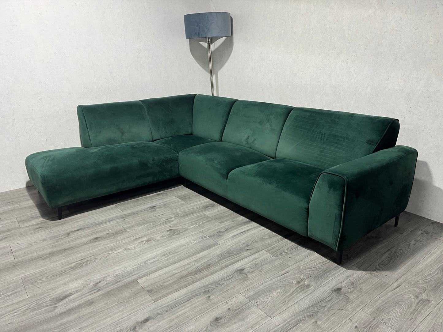 Donker Groene Velvet Hoekbank