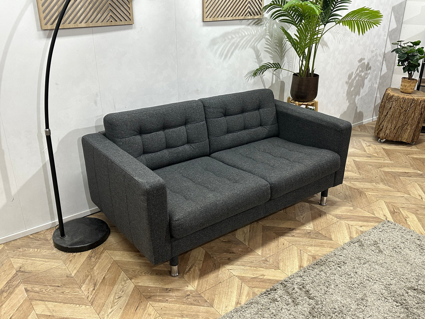 Antraciet 2.5-Zits Bank ~ Losse Kussens Met Afneembare Hoezen