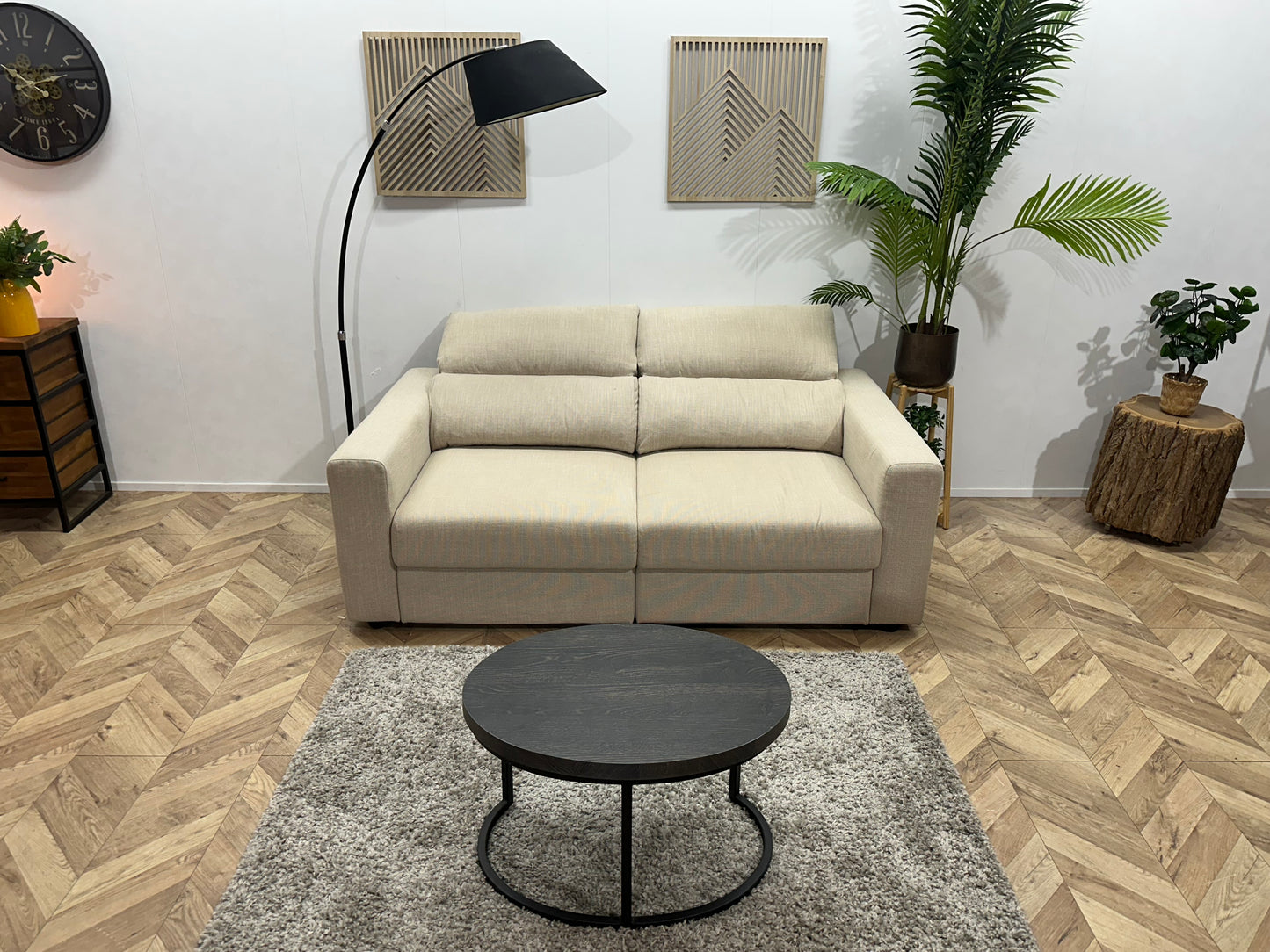 Beige 2.5-Zits Bank ~ Verstelbare Hoofdsteunen