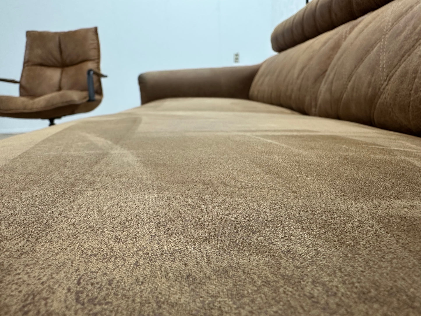 Cognac Bruine Suède Lederen Banken Set ~ Verstelbare Hoofdsteunen