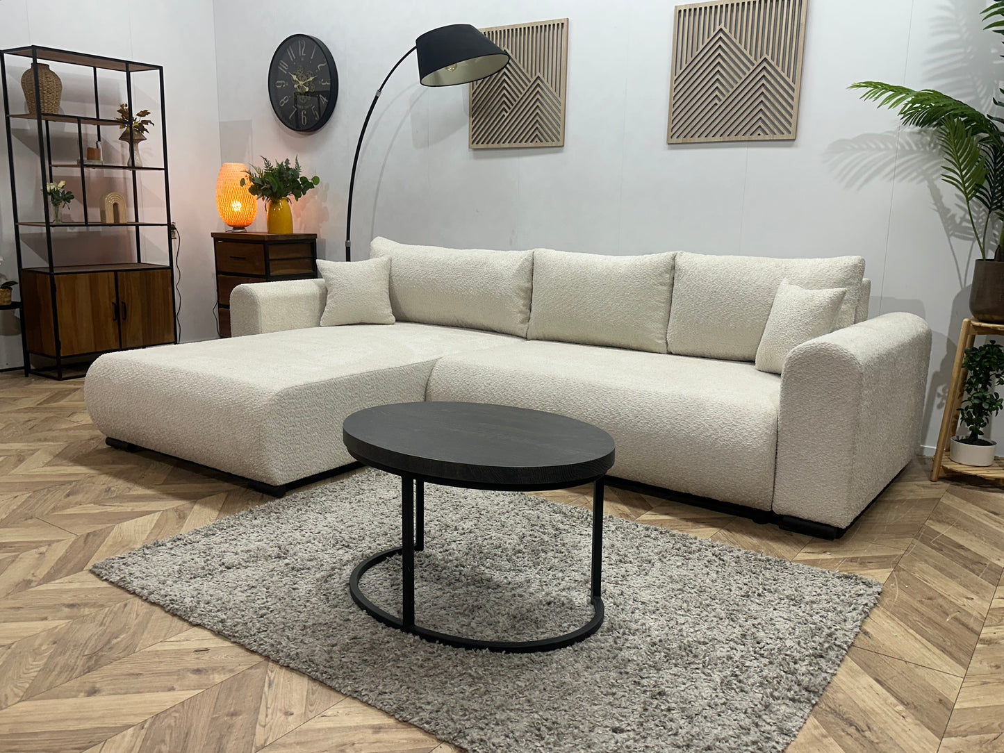 !Showroommodel! Witte Bouclé Hoekbank