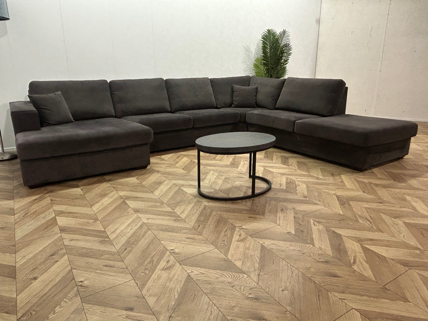 Antraciet U-Bank ~ Losse Kussens Met Afneembare Hoezen