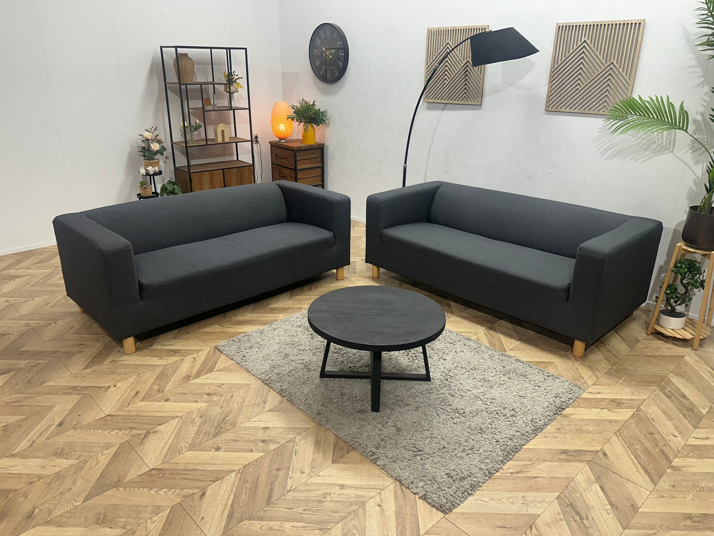 Antraciet Banken Set ~ Vaste Kussens