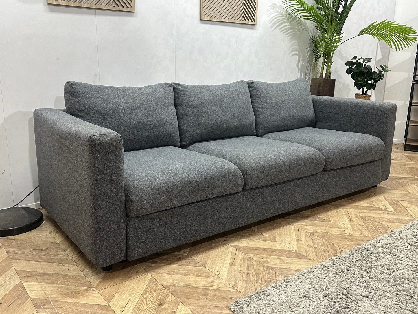 Antraciet 3-Zits Bank Inc Hocker ~ Losse Kussens Met Afneembare Hoezen