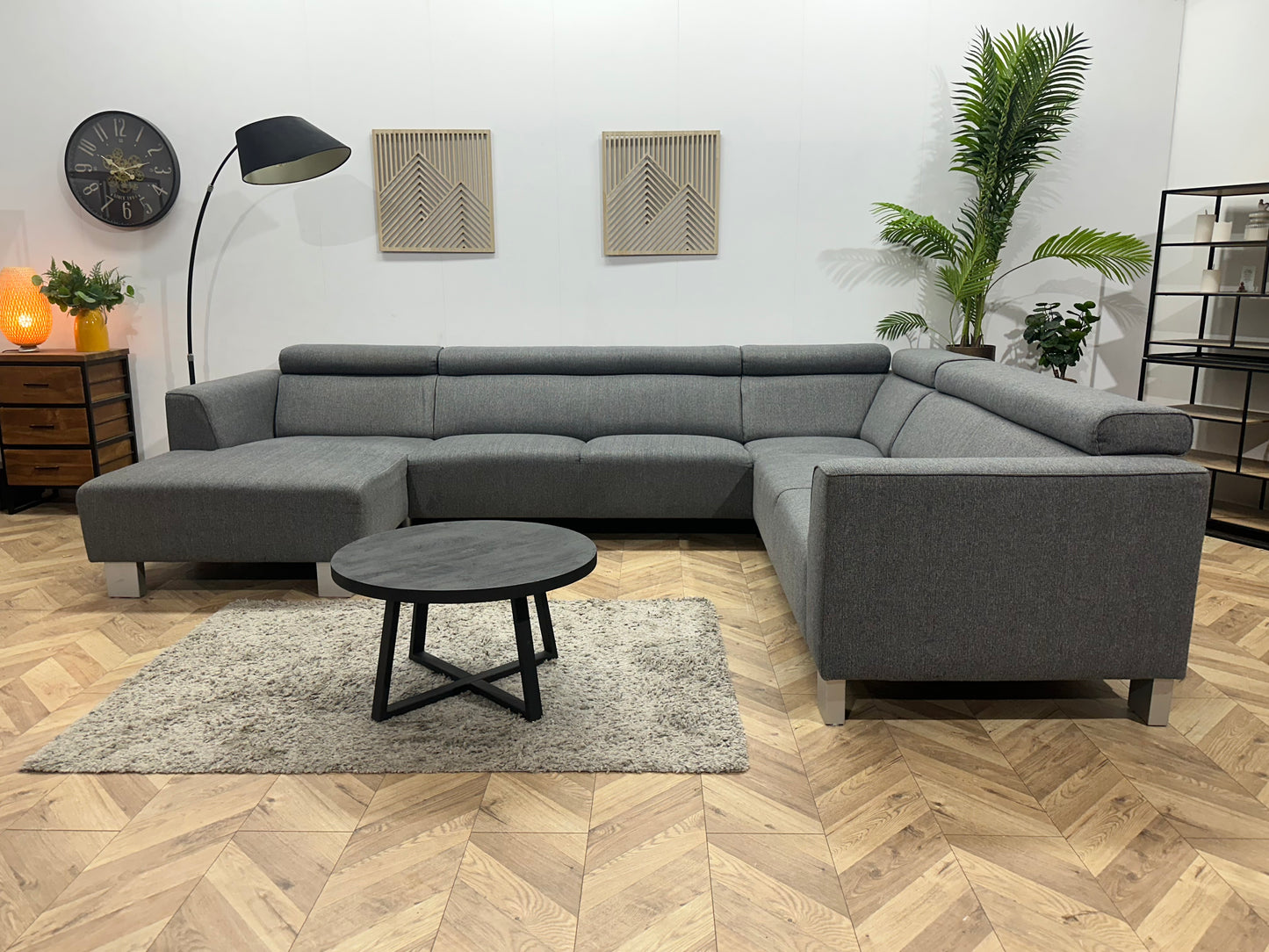 Antraciet U Bank ~ Verstelbare Hoofdsteunen