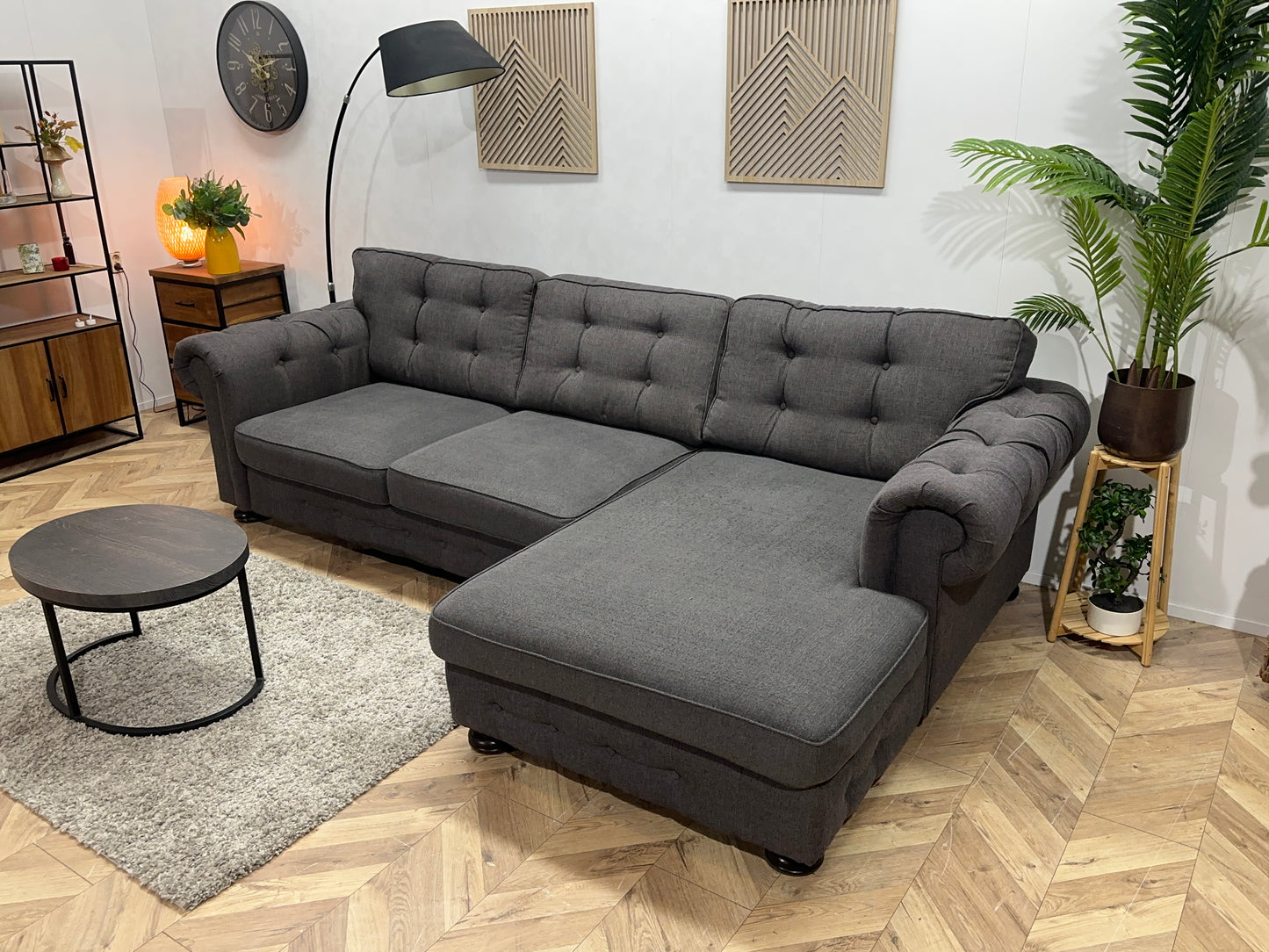 Antraciet Hoekbank ~ Losse Kussens Met Afneembare Hoezen