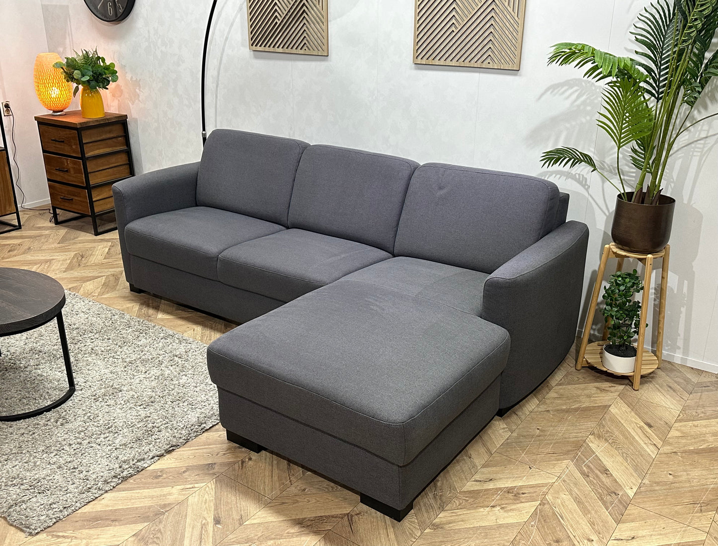 Grijze Hoekbank ~ Slaapfunctie