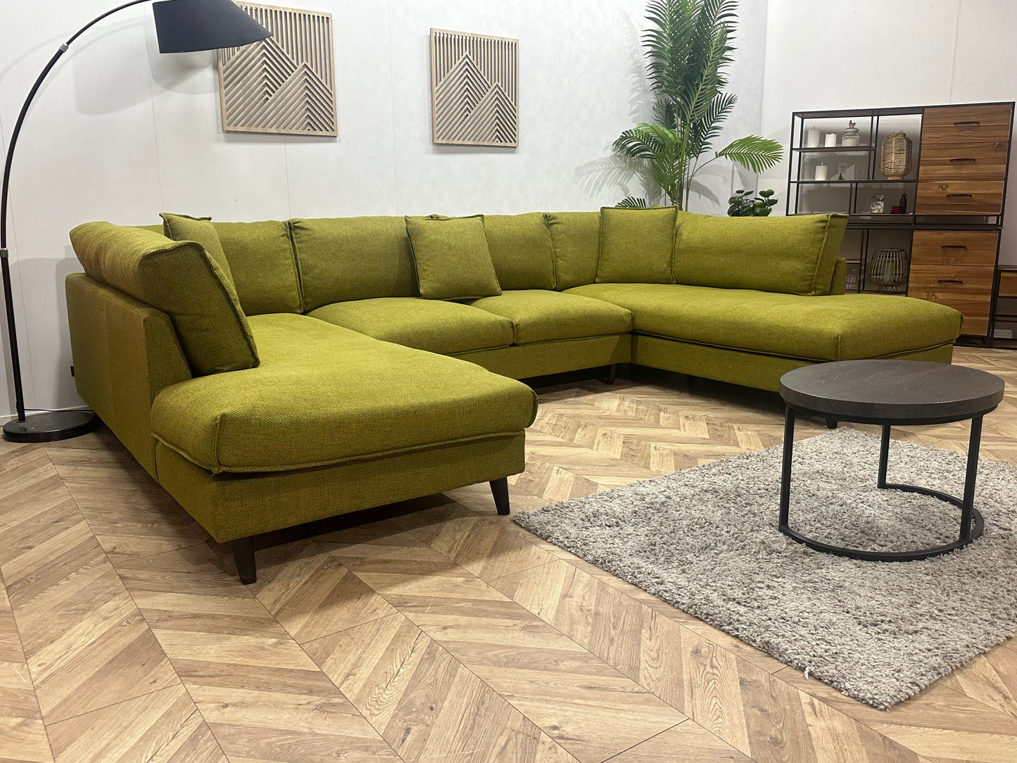 Goossens Groene U Bank ~ Losse Kussens Met Afneembare Hoezen