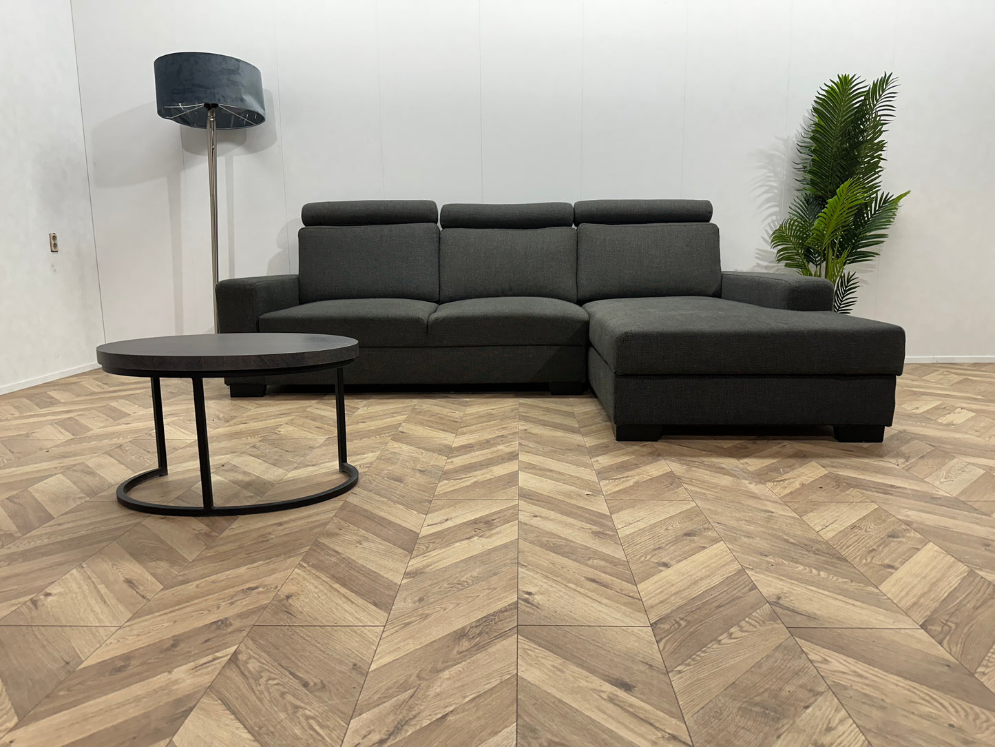 Antraciet Hoekbank ~ Extra Opbergruimte