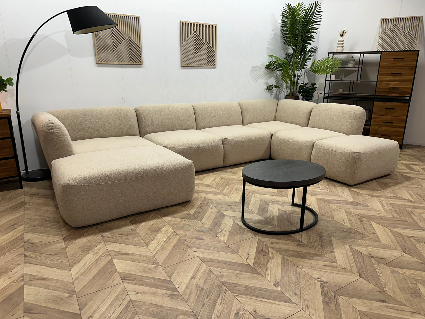 !Showroommodel! Beige Bouclé U Bank