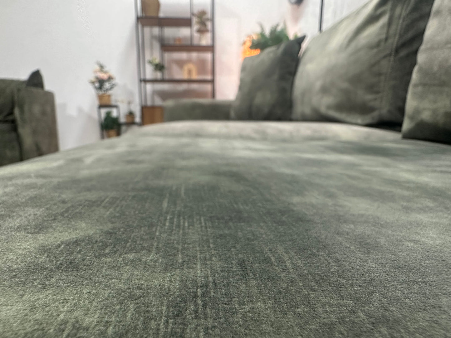 Passe Partout Groene Velvet Ruime Hoekbank Inc Fauteuil ~ Losse Kussens Met Afneembare Hoezen
