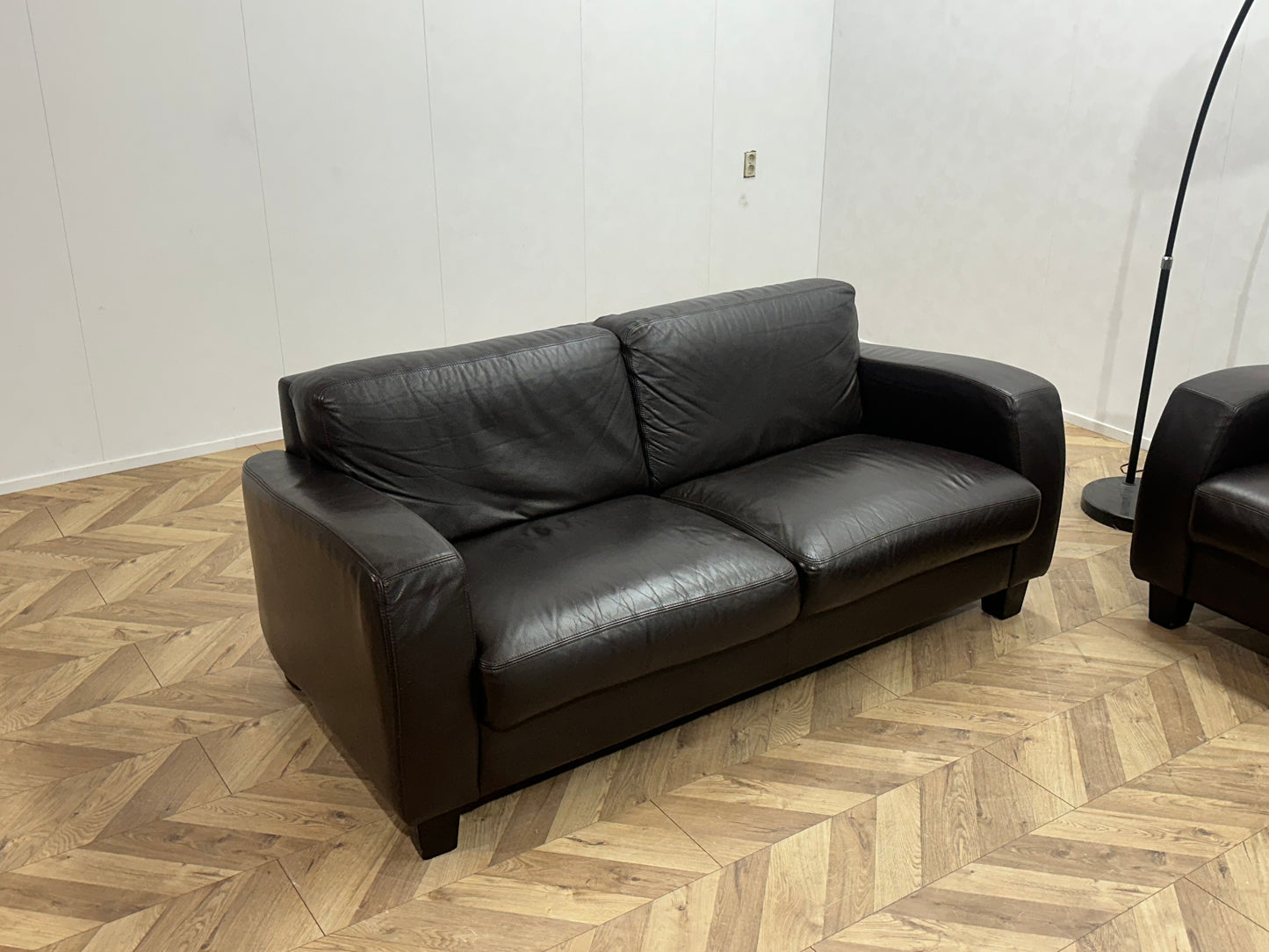 Bruine Echt Lederen Banken Set ~ Vaste Kussens