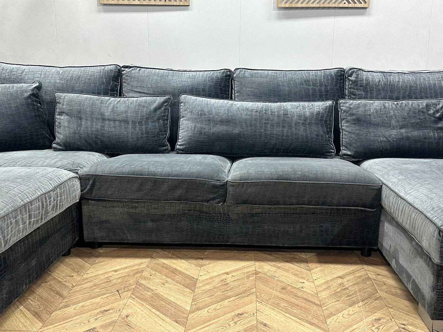 Blauwe Croco Stoffen U Bank ~ Losse Kussens Met Afneembare Hoezen