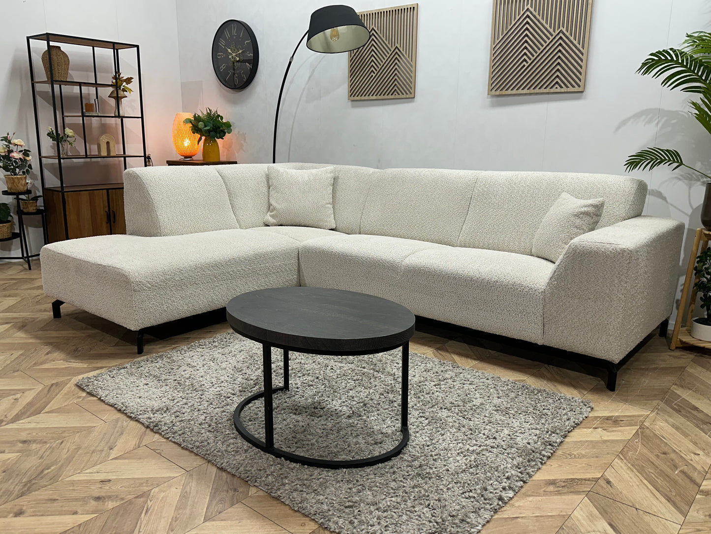 !Showroommodel! Witte Bouclé Hoekbank