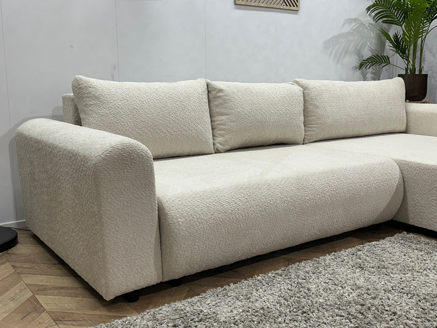 !Showroommodel! Witte Bouclé Hoekbank