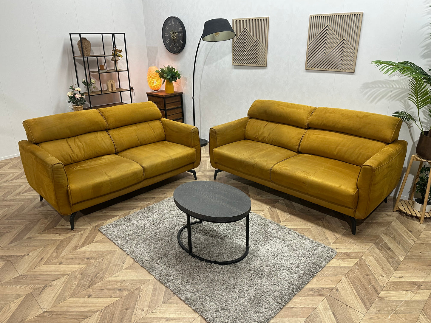 H&H Gele Suède Stoffen Banken Set