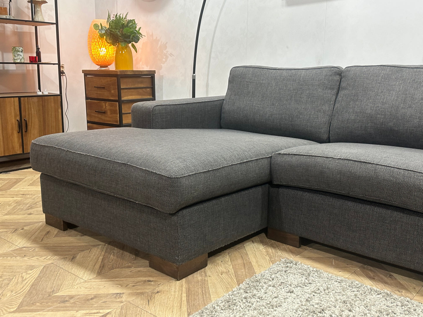 Antraciet Hoekbank ~ Losse Kussens Met Afneembare Hoezen