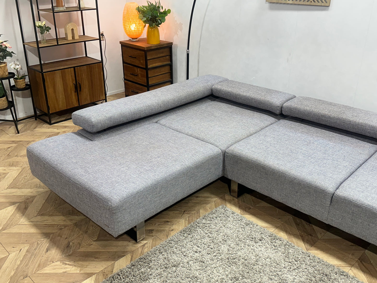 Cant Mobili Licht Grijze Hoekbank ~ Verstelbare Hoofdsteunen