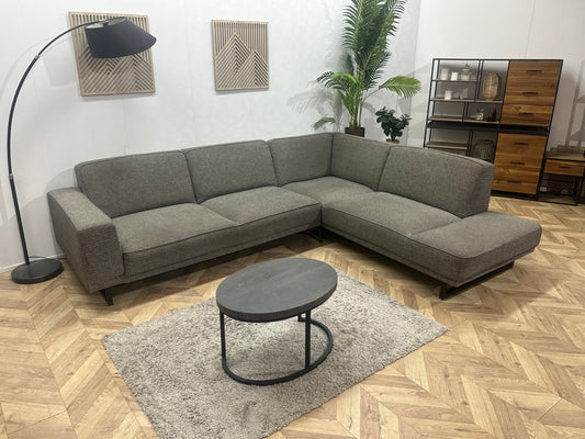 Grijze Hoekbank ~ Vaste Kussens