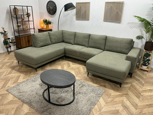 Grijze U Bank ~ Losse Rugkussens Met Afneembare Hoezen