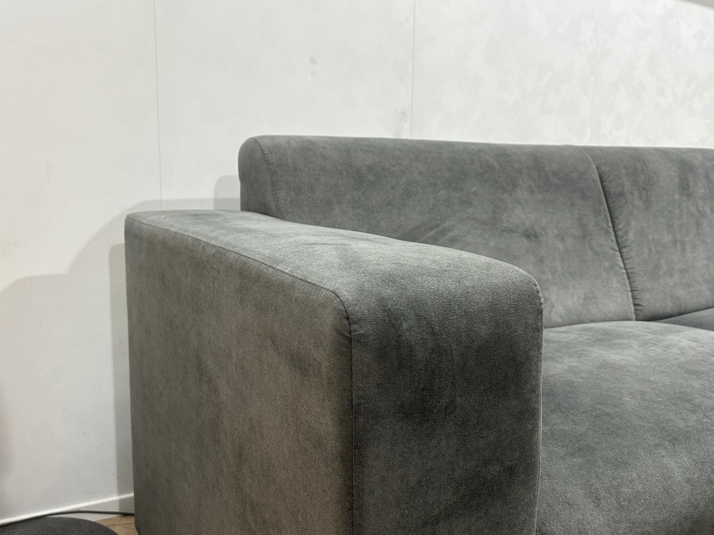 !Showroommodel! Antraciet Velvet Hoekbank