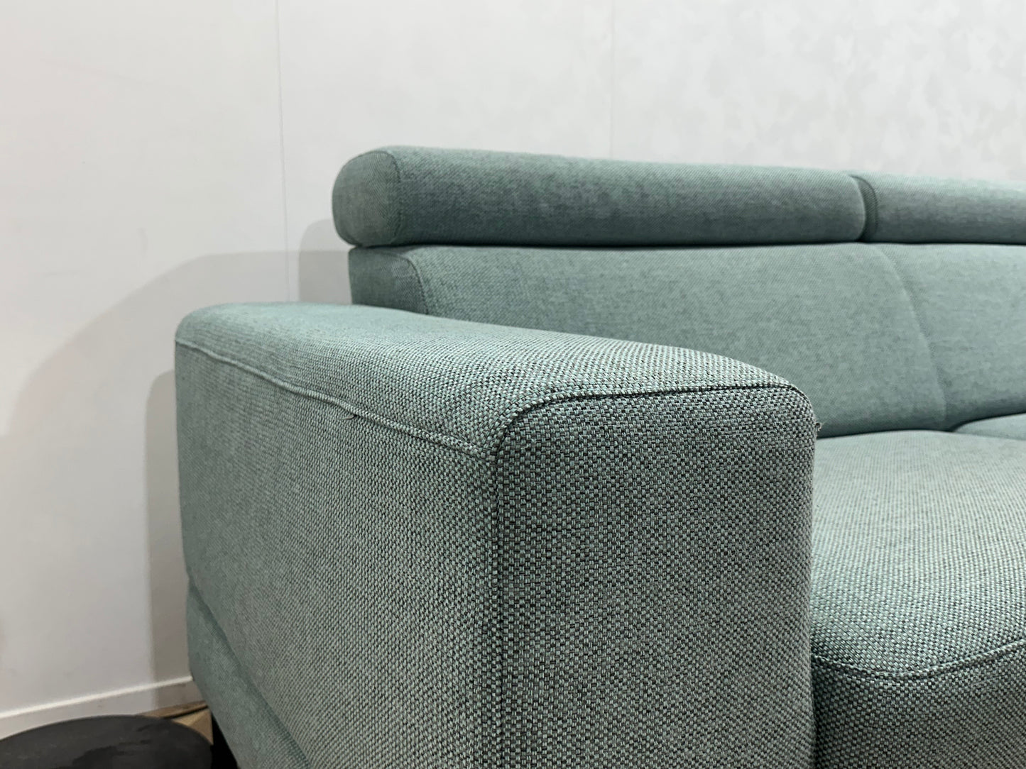 Montèl Licht Blauwe Hoekbank ~ Verstelbare Hoofdsteunen