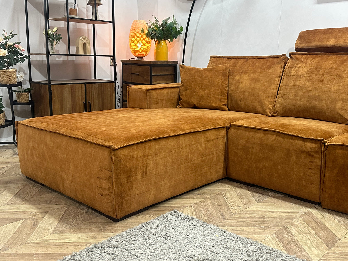 Oker Gele Velvet Banken Set ~ Relaxfunctie