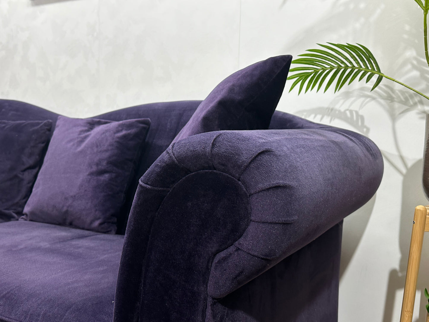 Paarse Velvet Banken Set ~ Losse Kussens Met Afneembare Hoezen