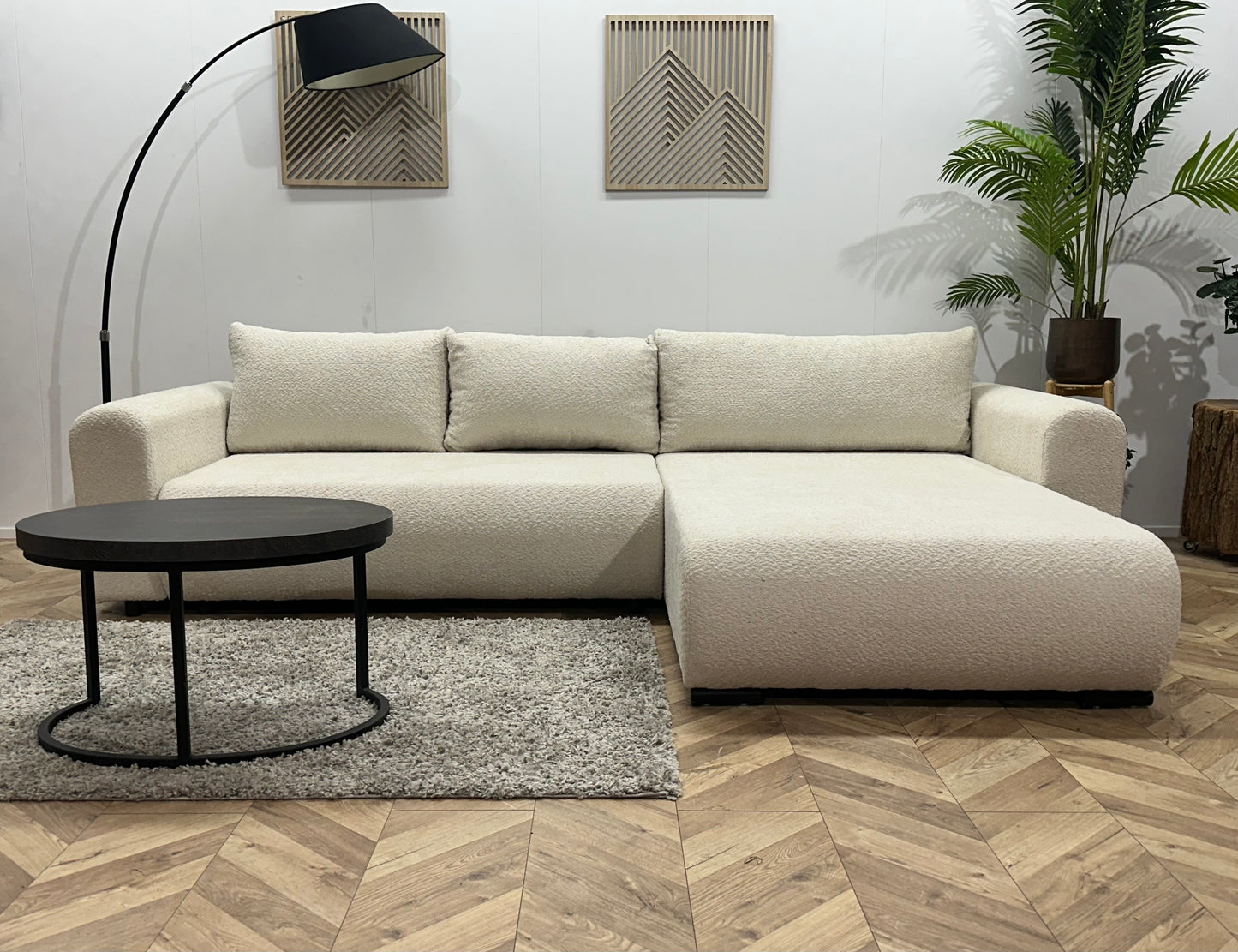 !Showroommodel! Witte Bouclé Hoekbank