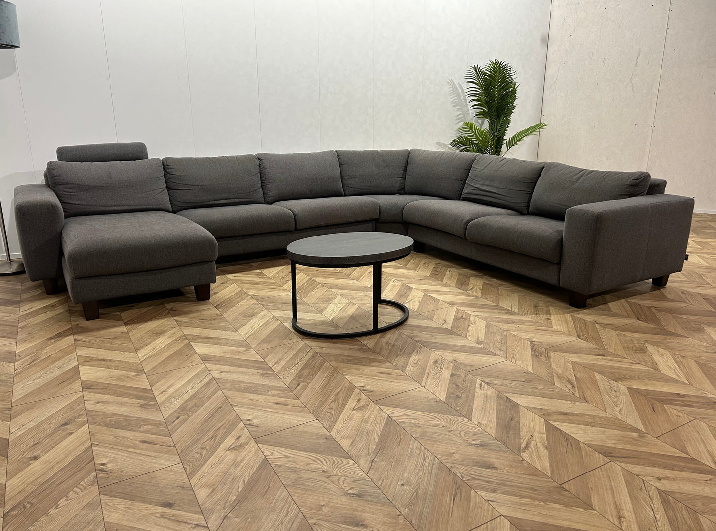 H&H Grijze U Bank ~ Losse Kussens Met Afneembare Hoezen