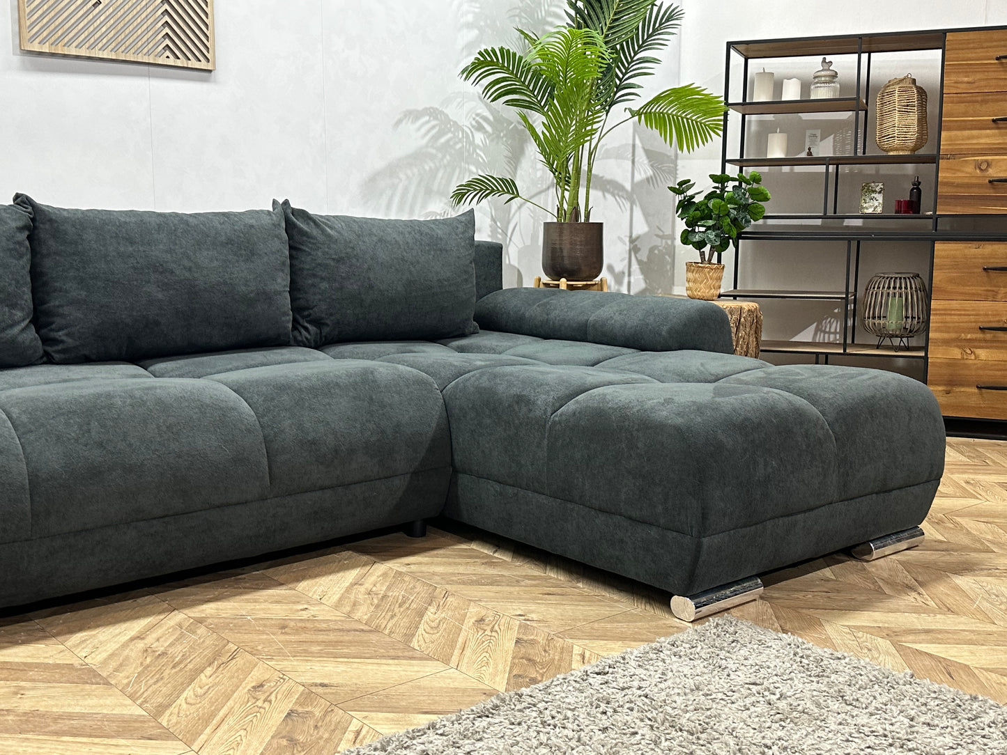 !Showroommodel! Antraciet Velvet U Bank