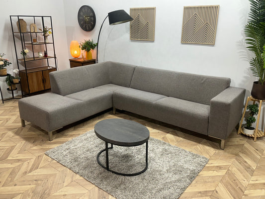 Montèl Grijze Hoekbank ~ Vaste Kussens