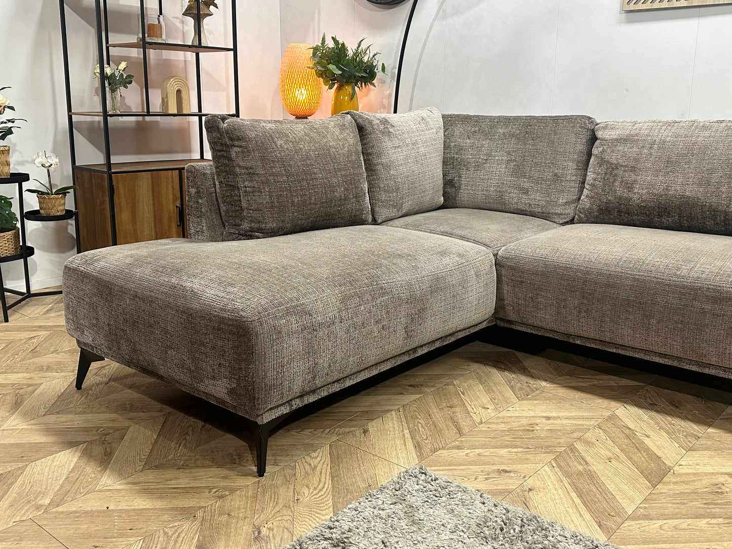 Bruine Cremona Stoffen U Bank ~ Losse Rugkussens Met Afneembare Hoezen