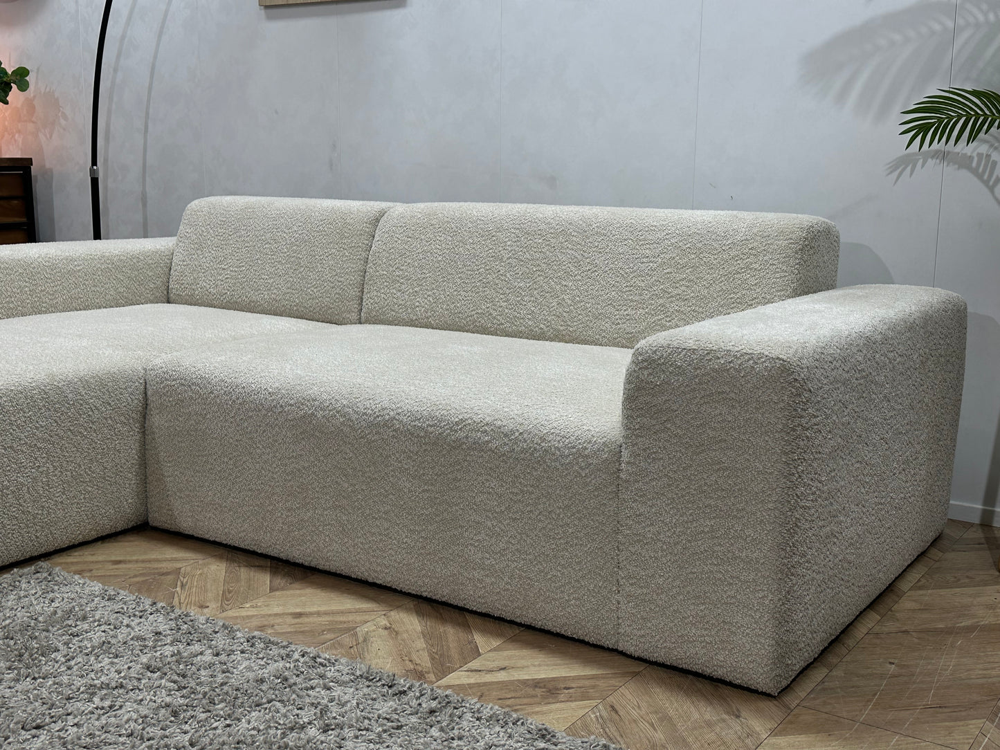 !Showroommodel! Witte Bouclé Hoekbank