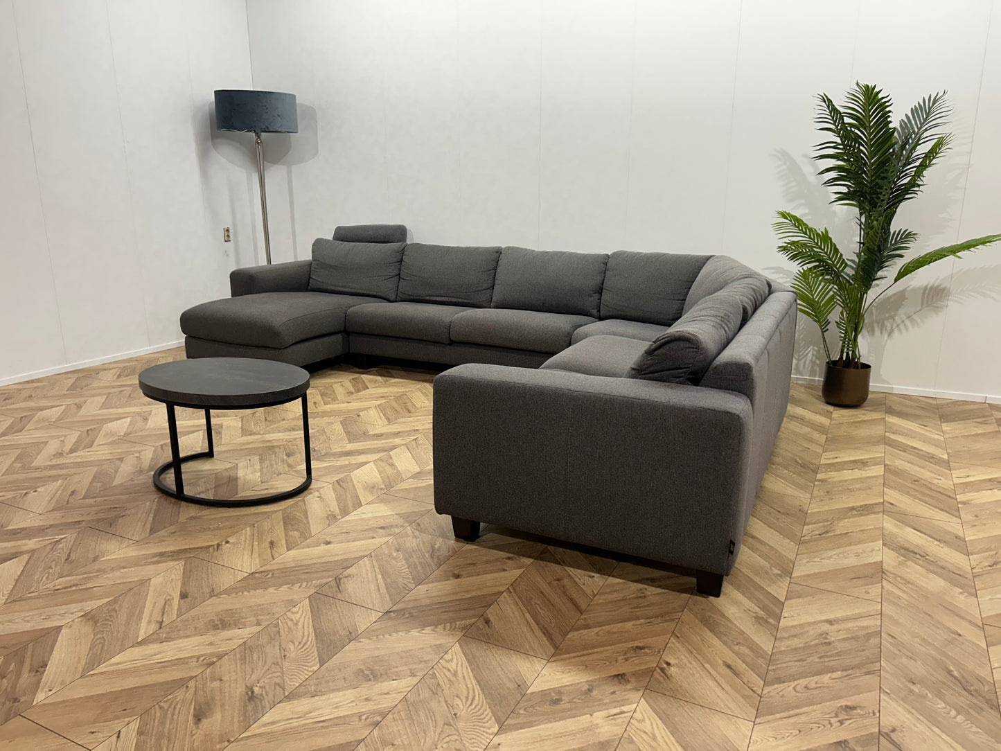 H&H Grijze U Bank ~ Losse Kussens Met Afneembare Hoezen